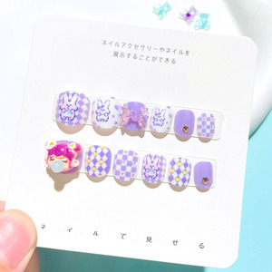 Newby haute qualité Nail Art 12 pièces/boîte mignon dessin animé enfants acrylique presse <span class=keywords><strong>sur</strong></span> <span class=keywords><strong>les</strong></span> <span class=keywords><strong>ongles</strong></span> en gros prêt à 5D porter des <span class=keywords><strong>ongles</strong></span> - Product Image 3