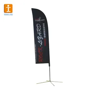 Factory Custom Advertising Polyester Beach Flag Height In 2.8/3.3/4.5/5.5m With Fiberglass Aluminum Pole