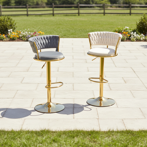 Chaise de client pour salon de beauté avec revêtement en velours rose, repose-pieds renforcé, tabouret à gaz <span class=keywords><strong>anti</strong></span>-éclatement - Product Image 1