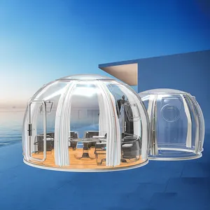 FEAMONTホットセールポリカーボネートテント3m 4m 6m 8mディナー用イグルー測地線レストラン透明透明ドームテント