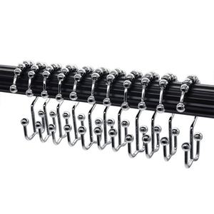 Accessoires de tringle à rideaux YIWANG en gros, quincaillerie nickelée, crochets doubles - Product Image 1