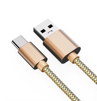 Cable de Carga Rápida y Transferencia de Datos USB-A a USB-C, Nuevo Estilo, Venta Directa al Por Mayor, 1m de Longitud con Malla de Protección para Uso con Computadora