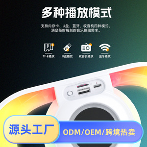 ลำโพงพกพาพร้อมไฟ RGB กำลังไฟ 5-10 วัตต์ แบตเตอรี่แบบชาร์จได้ สำหรับใช้งานภายในและภายนอกอาคาร - Product Image 5