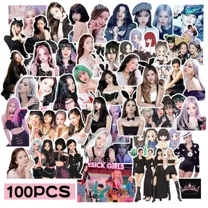 blackpink bts 세트 Suppliers-100 개/대/대 Kpop Blackpink 앨범 수하물 장식 스티커