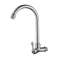Robinet en plastique à poignée unique Robinet de lavabo de cuisine à long col en ABS Eau froide simple pour le marché brésilien