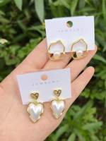 Perhiasan Anting Mutiara Gaya Eropa Amerika Terbaru, Anting Tusuk Retro Berlapis Tembaga Emas Asli, Anting Geometris untuk Wanita