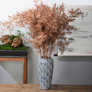 Jarrones de cerámica y porcelana azul y blanca tradicionales chinos, jarrón de suelo clásico para Hotel, jarrón de flores pintado a mano decoración del hogar - Product Image 2