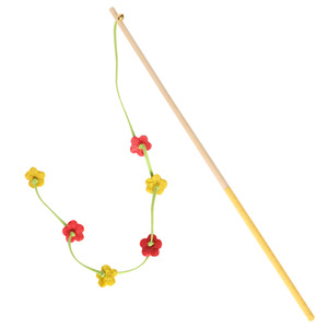 Jouet pour chat Loofah avec long manche et clochette, jouet interactif durable et résistant à la mastication pour chatons et animaux de compagnie - Product Image 4