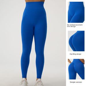 Pantalon <span class=keywords><strong>de</strong></span> yoga pour femme Scuba Lulu ODM, automne-hiver, sport, cyclisme, séchage rapide, taille haute, ajusté, couleur unie, mélange <span class=keywords><strong>de</strong></span> nylon - Product Image 3