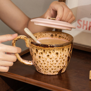 Mug à café en céramique vintage, finition mate, cuit au four, avec anse, pour thé ou latte art - Product Image 2