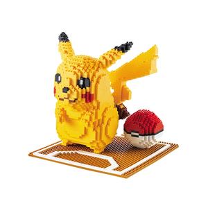 Grande figurine <span class=keywords><strong>Pikachu</strong></span> <span class=keywords><strong>à</strong></span> grande poche, blocs de construction en plastique créatifs, mini jouets animaux, jouet d'assemblage de dessin animé inspiré de l'anime Poke Pet - Product Image 1