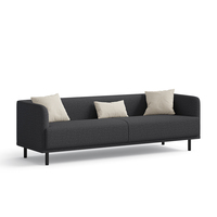 Ensemble de canapés modulaires de luxe, canapé durable pour visiteurs de bureau avec base en métal noir thermolaqué pour la zone de réception d'hôtel