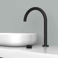 Robinet de lavabo moderne WEIHAO en chrome poli avec bec haut, poignée moletée séparée, montage sur plan à deux trous pour salle de bain