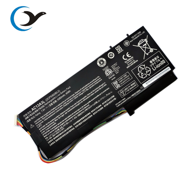 7.6V 5280mAh AC13A3L Laptop Battery AC13A3L for Acer Aspire P3 P3-131P3-171 Series X313 X313-M X313-E Notebook Battery