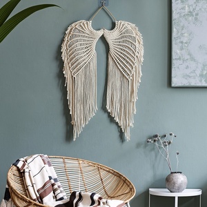 Appeso a parete ali d'angelo acchiappasogni arazzo Macrame Art Decor Boho arazzo fatto a mano - Product Image 4
