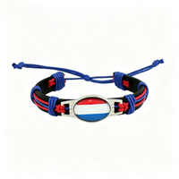 Bracelet tissé personnalisé avec le drapeau du Maroc, bracelet tressé réglable pour encourager lors des événements sportifs, cadeau pour les fêtes