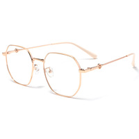Lunettes anti-lumière bleue Tmall Explosions 17876S Milk Tea Pigment Yan pour femmes, monture complète hexagonale punk Danyang, pour visage ovale, monture rapide