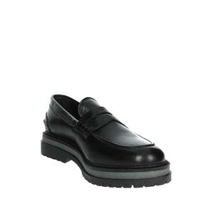 Mocassins pour homme Gino Tagli en cuir noir, taille 45, semelle épaisse - Product Image 5