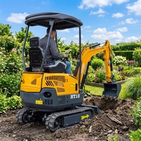 Mini Excavadora de Orugas Hightop HT18 a Precio Económico, Retroexcavadora Mini Pelle de 1.5 Toneladas y 1.8 Toneladas