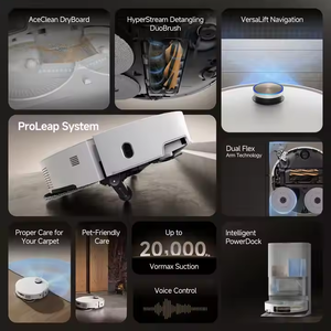 Robot hút bụi DREAME X50 Pro Ultra, lực hút mạnh 25000 Pa, tự làm sạch, tự động đổ nước, bàn chải bên, bộ lọc HEPA, lau ướt khô - Product Image 6