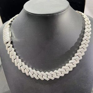 สร้อยคิวบาฮิปฮอปแบบหนา 22 นิ้ว ขนาด 18 มม. ชุบทอง 22k ประดับเพชรโมอิสซาไนต์ เงินแท้ สำหรับทุกเพศ - Product Image 2