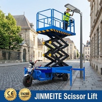 Table élévatrice pour moto JINMEITE, acier au manganèse haute résistance, capacité de 500 kg, hauteur de plateforme maximale de 14 m, alimentation AC, empattement de 1100 mm