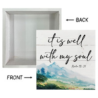 Psaume biblique « Il est bien, mon âme » – Décoration murale Art Déco chrétienne en bois pour table, bureau, maison, ferme
