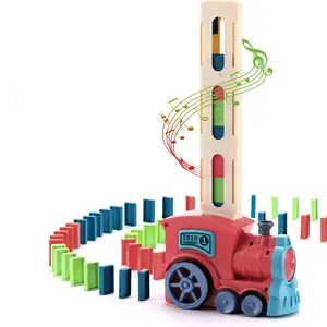 Kids Domino Train for Boys Girls 200PCS Automatic Electric Dominoes Rally Set Montessori Toys Building Blocks Stacking Stem Game