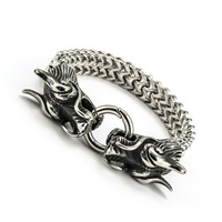 Bracelets et joncs Bracelet en or plaqué 18 carats Dragon chinois Fermoir en forme de dragon Bracelet en acier inoxydable