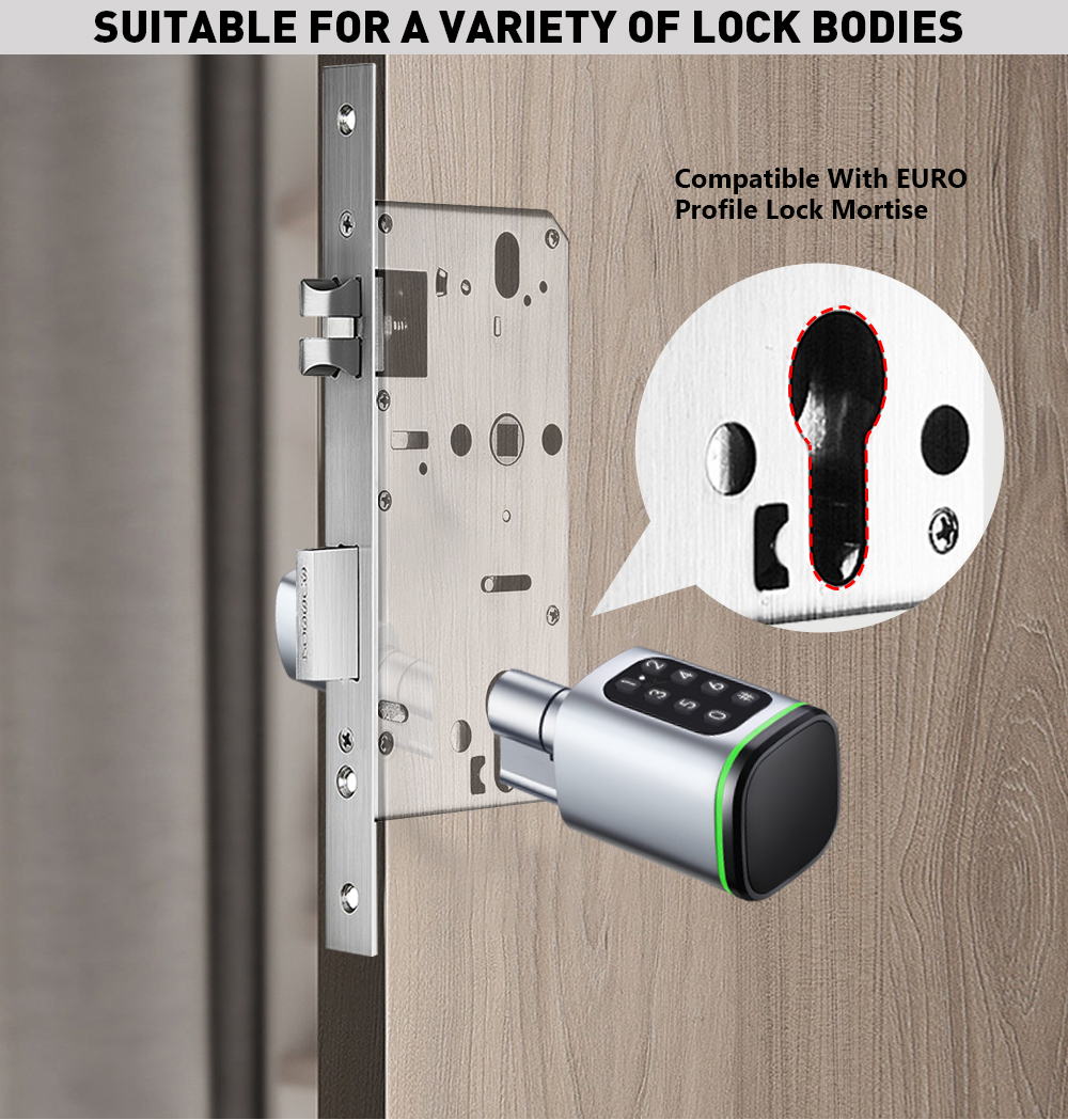 SMARTEK S1K Passcode RFID IC Card KEY TTLOCK APP BLE Door Smart Cylinder Lock For Replacing Old Mechanical Cylinder