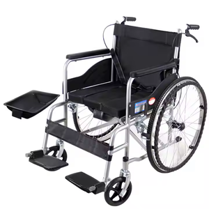 Fauteuil roulant manuel pliable portable pour personnes âgées handicapées avec dossier, équipement <span class=keywords><strong>de</strong></span> réadaptation - Product Image 4