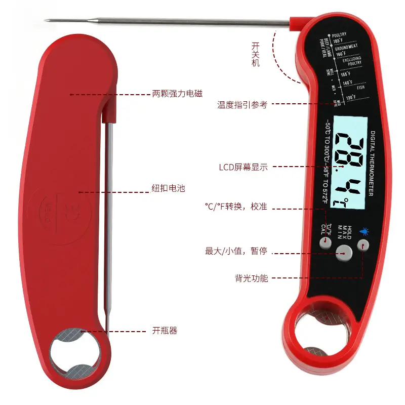 Termômetro de alimentos para cozimento, caneta eletrônica para medição de temperatura de cozinha, sonda eletrônica para medição de temperatura