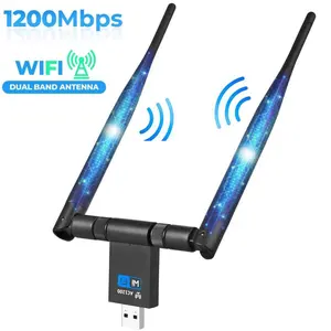 1200Mbps USB Wifi Dongle Adapter 5Ghz 2.4Ghz USB Dual Band RTL8811AU Wifi Antena LAN Adapter untuk Windows Mac Desktop/Laptop/PC