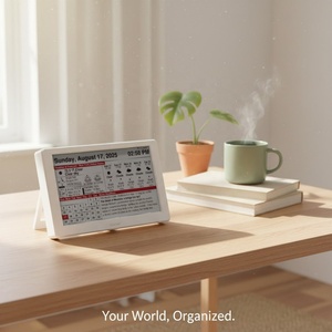 ปฏิทินอัจฉริยะ Intelevia ขนาด 7 นิ้ว หน้าจอ E-Ink ป้องกันแสงสีฟ้า ดูแลสายตา แสดงผลอัตโนมัติ พร้อมฟังก์ชั่นซิงค์ข้อมูลสภาพอากาศ/วันหยุด ใช้ได้ทั้งแบบตั้งโต๊ะและติดผนัง เหมาะสำหรับใช้ในบ้าน - Product Image 2