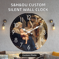 Jam Dinding Analog Quartz MDF Custom dengan Gambar Pribadi, Foto Kustom, Bertenaga Baterai, Dekorasi Ruang Tamu, Still Life