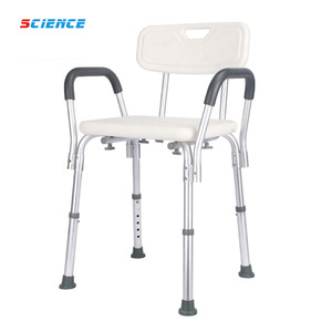 Chaise de douche en alliage d'aluminium avec accoudoirs, tabouret de salle de bain antidérapant pour personnes âgées - Product Image 1