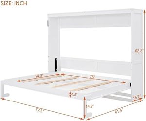 <span class=keywords><strong>Lit</strong></span> Murphy pleine grandeur avec rangement, <span class=keywords><strong>lit</strong></span> <span class=keywords><strong>mural</strong></span> gain de place, cadre de <span class=keywords><strong>lit</strong></span> moderne pliable pour chambre à coucher, chambre d'amis, petits appartements, blanc - Product Image 2