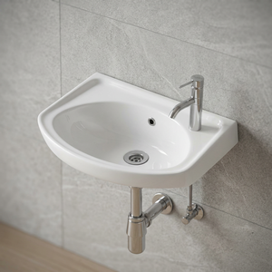 Lavabo mural rectangulaire en céramique plaqué or de luxe moderne pour hôtel, villa, hôpital - Vente en gros - Product Image 4