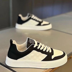 Nouvelles baskets respirantes pour hommes, style plateforme, polyvalentes, sportives, à tige haute, décontractées, tendance, en blanc - Product Image 3