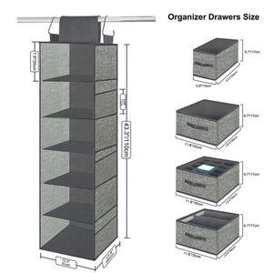 Organisateur de placard suspendu et étagères de rangement, organisateur de vêtements pour armoire, organisateur de rangement en tissu PVC avec logo personnalisé - Product Image 1