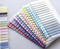 Ensemble de notes autocollantes longues multicolores S3601 Morandi, onglets pastel assortis, emballage en carton transparent, marque-pages autocollants inscriptibles