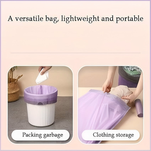 Huamaohengchun30PCS Thick And Durable Portable Purple Drawstring Scented Trash Bag, Suitable for <b>Kitchen</b>, Bathroom, Bedroom, 30 - Product Image 3
