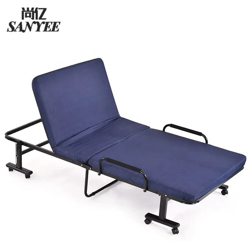 SY-2108 מודרני עיצוב נייד מתקפל מיטת מתכת מתקפל מיטת נוסף מיטת יחיד עם גלגלים