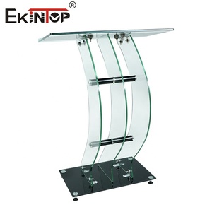 แท่นบรรยาย เก้าอี้บรรยาย โต๊ะบรรยาย ยี่ห้อ Ekintop ผลิตจากกระจกและโลหะ แข็งแรงทนทาน เหมาะสำหรับโรงเรียน ห้องประชุม และเวทีบรรยาย - Product Image 3