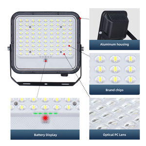 Kcd 50W 100W 200W 300W 400W 500W hoàng hôn đến bình minh điều khiển từ xa thông minh IP65 sạc năng lượng mặt trời dẫn ánh sáng Lũ lụt với cảm biến chuyển động - Product Image 4