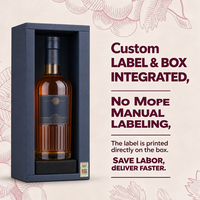 Boîte à vin rigide pliable de luxe recyclable avec étiquette VOID personnalisée, emballage cadeau pour une seule bouteille de vodka, whisky, bière, tequila