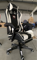 Silla de Juego Ergonómica con Respaldo Alto y Reposapiés para Adultos, con Soporte Lumbar y Cojín