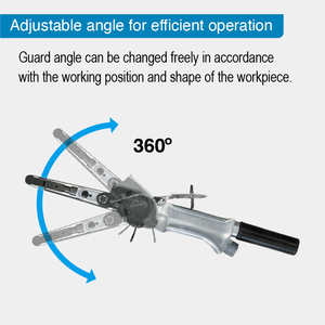 Lijadora Neumática de Ángulo Ajustable con Cabezal Giratorio de 360 Grados, Equipo de Lijado Versátil, <span class=keywords><strong>Herramienta</strong></span> de Desbarbado, Certificación CE RoHS - Product Image 3