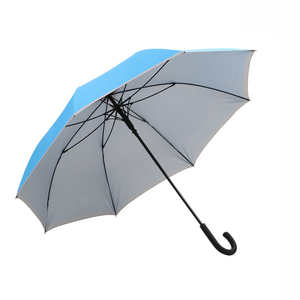Parapluie droit de 23 pouces avec revêtement argenté 8K, protection UV, coupe-vent, logo personnalisé, cadeaux promotionnels d'entreprise, haute qualité - Product Image 3