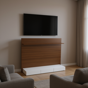Modern Minimalist <b>Tv</b> Cabinet With Storage Wood Grain Finish Floor <b>Mount</b> Living Room Furniture - Product Image 2